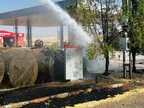 Tadilattaki petrol istasyonunda yangın
