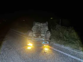 Takla atan otomobilden burnu bile kanamadan çıktı
