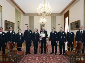 TBMM Başkanı Kurtulmuş, TBMM Koruma Daire Başkanı Çelik ve emniyet mensuplarını kabul etti
