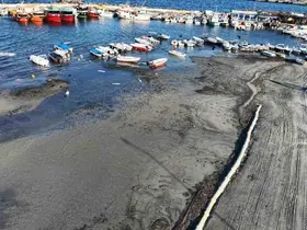 Tekirdağ’da deniz çekildi
