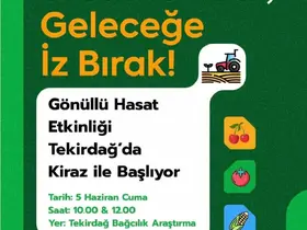 Tekirdağ’da gönüllü hasat etkinliği kirazla başlıyor
