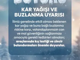 Tekirdağ’da kar ve buzlanma uyarısı
