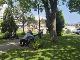 Tekirdağ’da sıcaktan bunalanlar gölgelik alanlara sığındı
