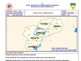 Tunceli için çığ uyarısı
