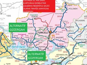 Tunceli-Ovacık yolunda ulaşım 2 gün süreyle durdurulacak
