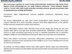 Tunceli Valiliğinden afiş açıklaması
