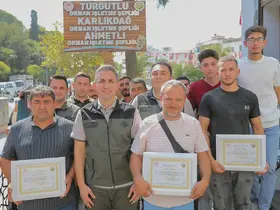 Turgutlu’daki yangın kahramanlarına teşekkür plaketi
