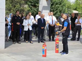 Valilikte yangın tatbikatı
