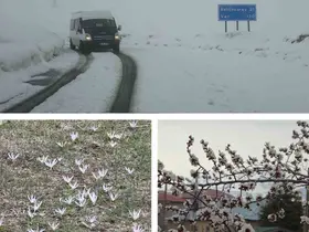 Van’da iki mevsim bir arada: Bir yanda bahar, diğer yanda kış
