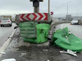 Viyadükteki kaza maddi hasarla atlatıldı
