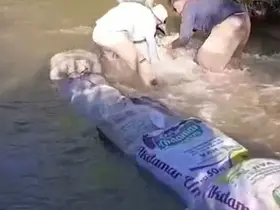 Yüksekovalı çiftçilerin kum torbalarıyla su nöbeti
