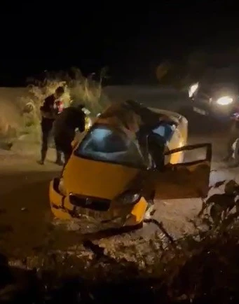 Giresun’da ticari taksi şarampole yuvarlandı: 1 ölü