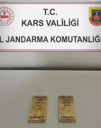 Kars’ta 2 kilo külçe altın ele geçirildi