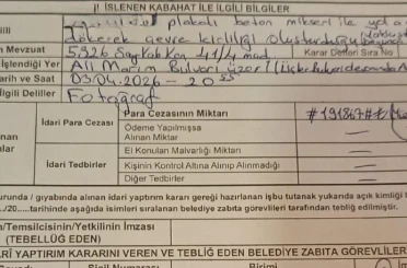 1 kilometre boyunca yola beton döken miksere 191 bin lira ceza kesildi 