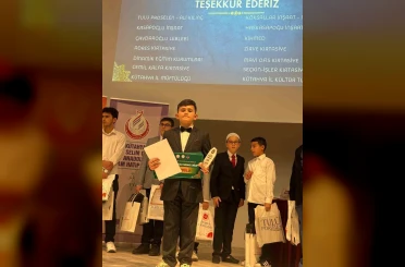 Afyonkarahisarlı 11 yaşındaki hafızlık öğrencisi yarışmada birinci oldu 