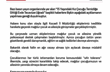 Aile ve Sosyal Hizmetler Bakanlığı, tecavüze uğradığı iddia edilen 15 yaşındaki kız için davaya müdahil olacak 