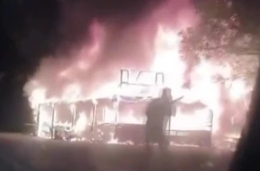 Amasya’da manav tezgahı alev topuna döndü 