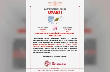 Ankara için fırtına uyarısı 