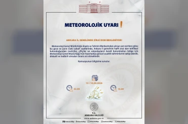 Ankara Valiliği’nden zirai don uyarısı 