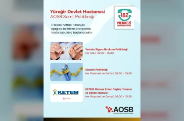 AOSB Semt Polikliniği’nde hizmet yelpazesi genişliyor 