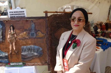 Atık deriler sanat eserine dönüştü, Samsun’u anlattı 