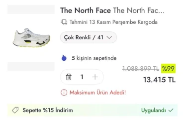 Ayakkabının fiyatını 1 milyon 88 bin lira gösterip 13 bin liraya düşürdüler 