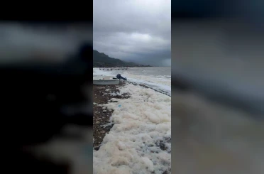 Ayvacık’ta deniz köpürdü 
