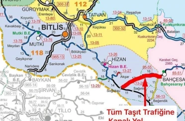 Bahçesaray-Hizan yolu geçici olarak ulaşıma kapatıldı 