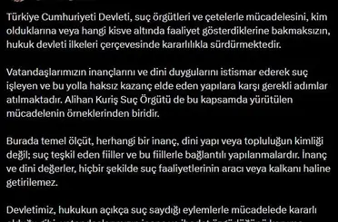 Bakan Gürlek: "İnanç ve dini değerler, hiçbir şekilde suç faaliyetlerinin aracı veya kalkanı haline getirilemez"
