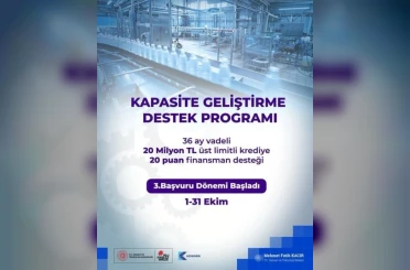 Bakan Kacır: "20 milyon liraya kadar, 36 ay vadeli kredi için 20 puanlık finansman desteği sağlıyoruz" 