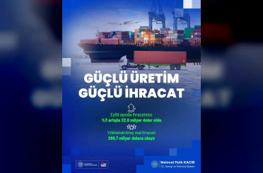 Bakan Kacır: "200 milyar doları aşan ihracatımız, yıllıklandırılmış bazda 269,7 milyar dolara erişti"