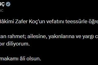 Bakan Tunç’tan Yargıtay Tetkik Hakimi Koç için başsağlığı mesajı 