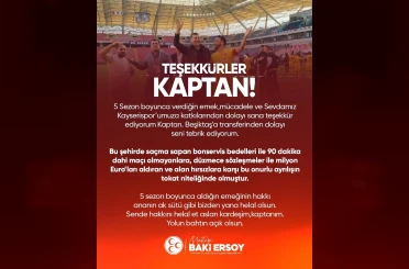 Baki Ersoy: "Teşekkürler kaptan" 