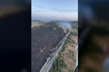 Balıkesir’de arazide yangın 