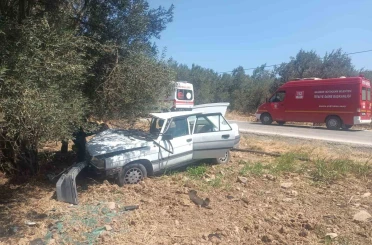 Balıkesir’de otomobil zeytin ağacına çarptı: 2 yaralı 