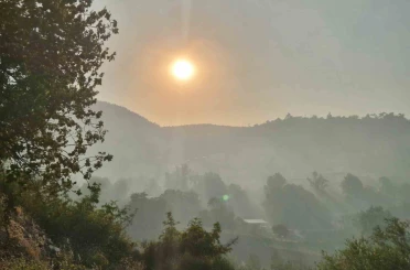 Balıkesir’deki yangında gökyüzünü dumanlar kapladı 