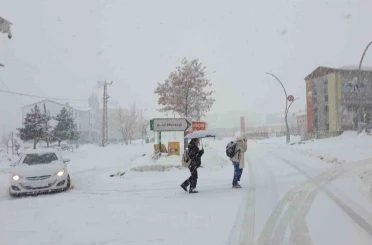 Başkale’de yoğun kar yağışı 