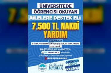 Başkan Büyükkılıç’tan eğitime destek: 7 bin 500 TL nakdi yardım 