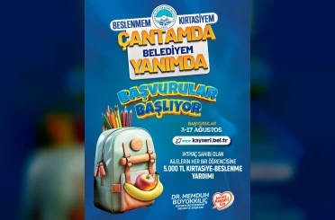 Başkan Büyükkılıç’tan öğrencilere 5 bin TL’lik kırtasiye-beslenme desteği: başvurular 3 Ağustos’ta 
