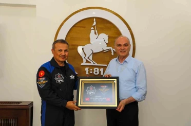 Başkan Özlü, Türkiye’nin ilk astronotunu ağırladı 