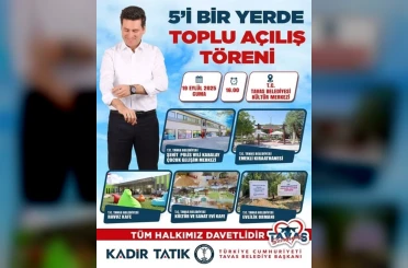 Başkan Tatık tamamlanan 5 yatırımı Tavaslıların hizmetine açıyor 