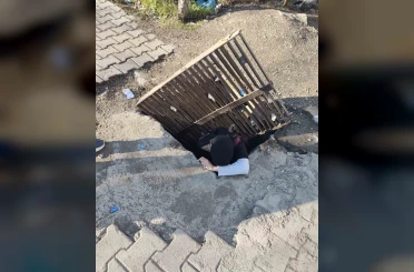 Bastığı gider mazgalı kayan kız öğrenci, 1 buçuk metrelik çukura düştü 