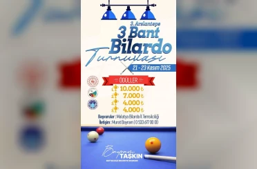 Battalgazi Belediyesi’nden 3. Arslantepe 3 Bant Bilardo Turnuvası 