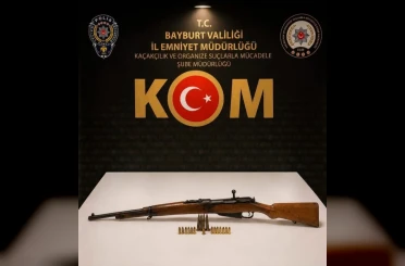 Bayburt’ta ruhsatsız tüfek ve mühimmat ele geçirildi 