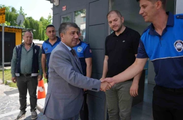 Bayram mesaisindeki zabıta ekiplerine ziyaret 