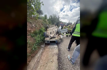 Belen’de otomobil takla attı: 2 yaralı 