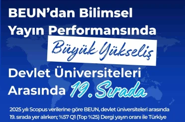 BEUN’dan bilimsel yayın performansında büyük yükseliş 