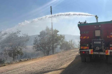 Bilecik’te devrilen elektrik direği yangına neden oldu 