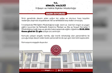 Bingöl’de eğitim kurumlarına kar tatili 