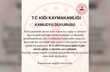 Bingöl’ün 2 ilçesinde eğitime 1 gün ara verildi 